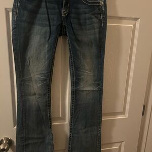 Signature Miss Me Women's Boot Cut Jeans in Dark Blue Wash